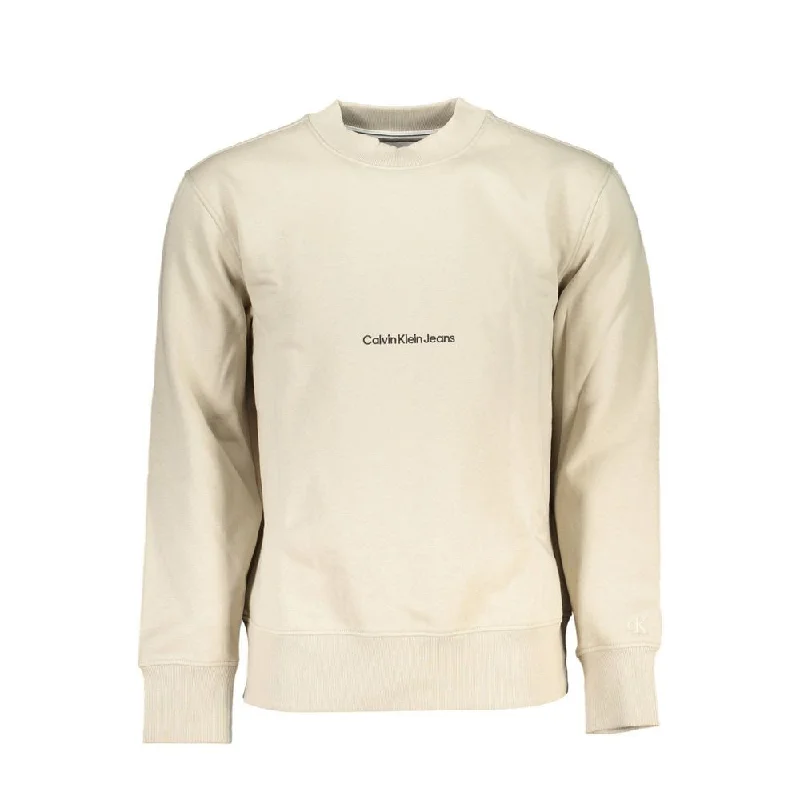 Calvin Klein Beige Crew Neck Long Sleeve Men's Sweatshirt