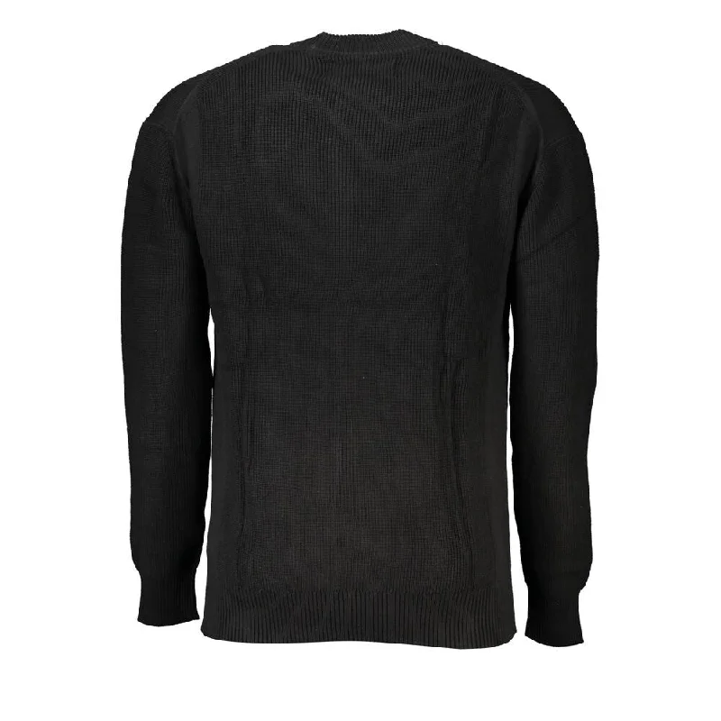 Calvin Klein Sleek Cotton Crew Neck Sweater with Contrast Men's Details