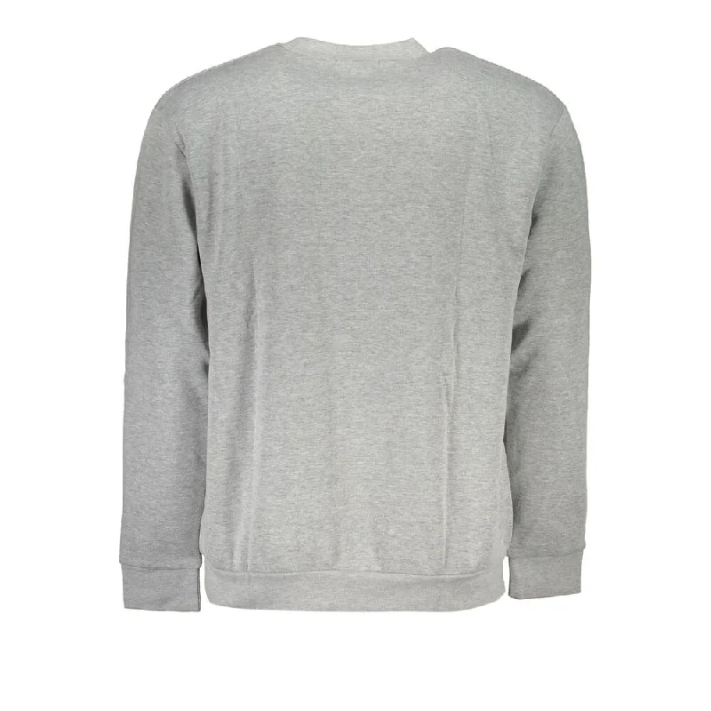 Cavalli Class Chic Gray Embroidered Men's Sweatshirt