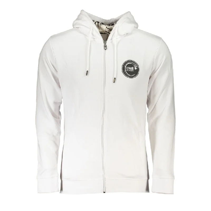 Cavalli Class White Cotton Men Men's Sweatshirt