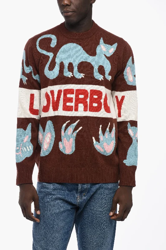 Charles Jeffrey Loverboy Embroidered Wool Blend Crew-neck Sweater