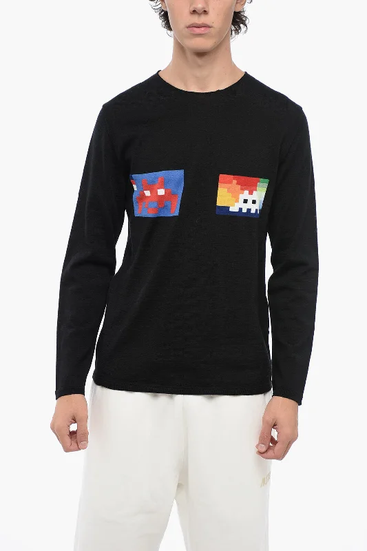 Comme Des Garçons SHIRT Crew Neck Wool Blend PACMAN Sweater