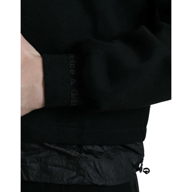 Dolce & Gabbana Elegant Black Hooded Pullover Men's Sweater