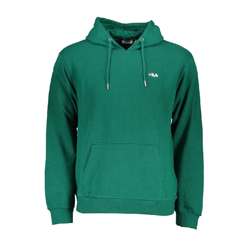 Fila Chic Green Cotton Blend Hooded Men's Sweatshirt