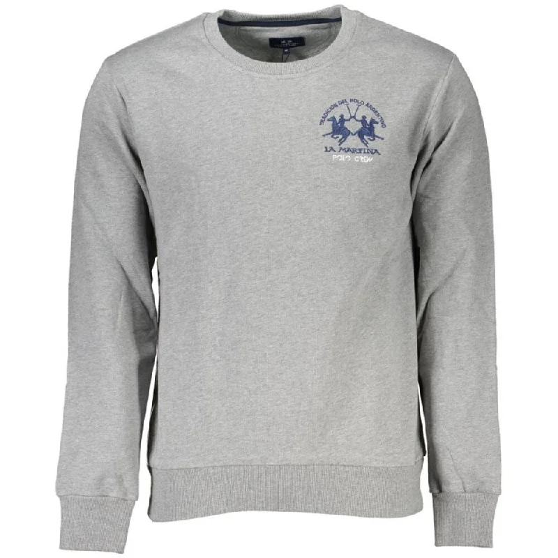 La Martina Embroidered Cotton Crewneck Men's Sweater