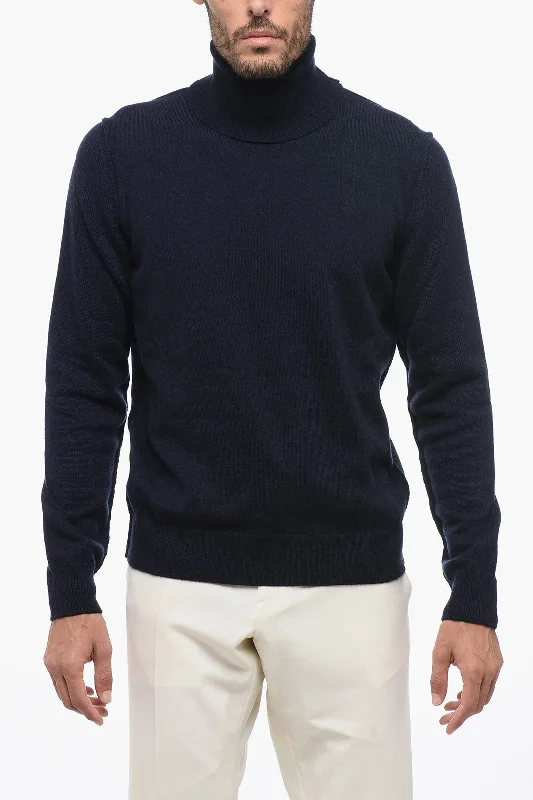 Maison Margiela MM4 Cashmere Turtleneck Sweater with Visible Stitching