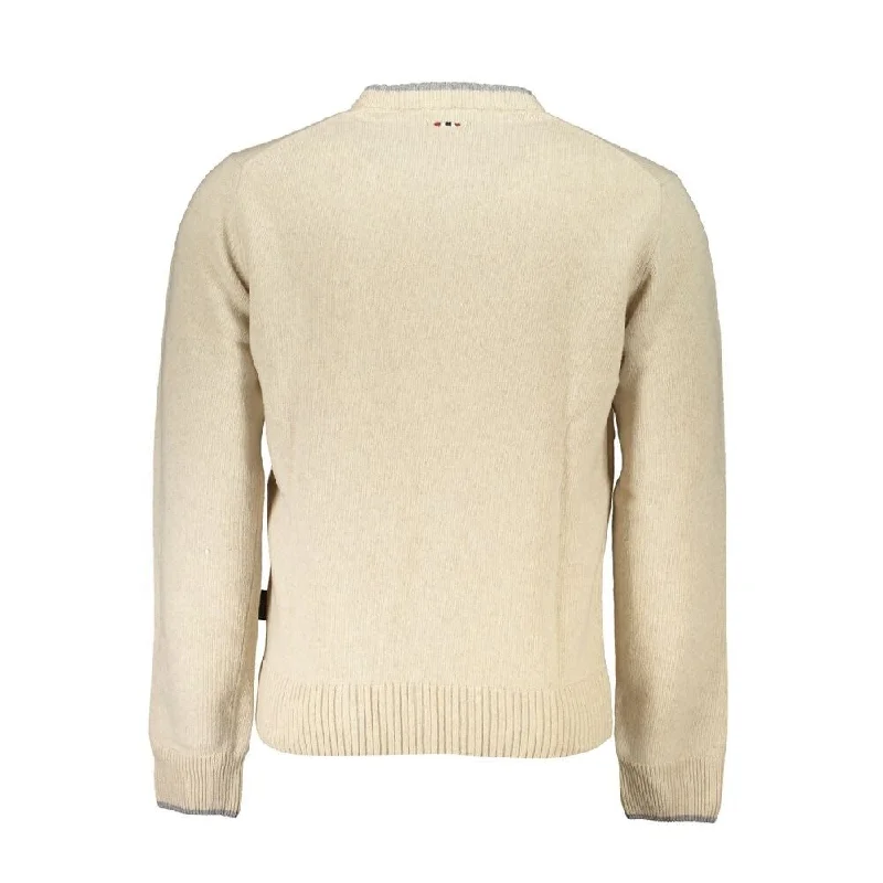 Napapijri Beige Fabric Men Men's Sweater