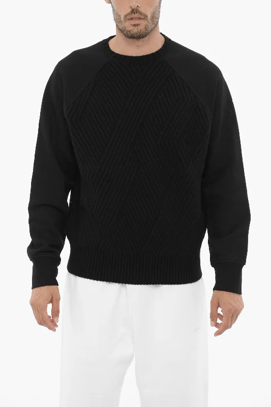 Neil Barrett Solid Color Double Fabric Crew-neck Sweater