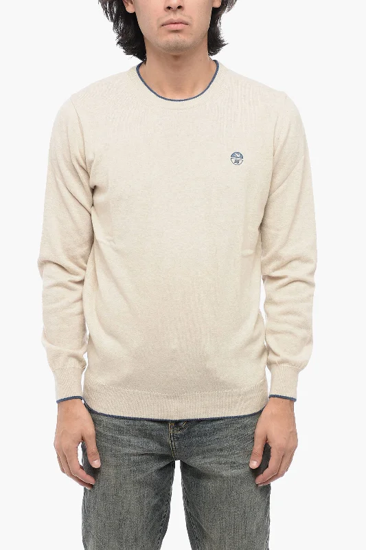 North Sails Wool Blend Crewneck Sweater with Contrasting Edges