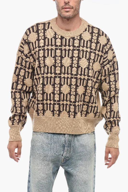 Palm Angels Embroidered ALLOVER MONOGRAM Jacquard Sweater