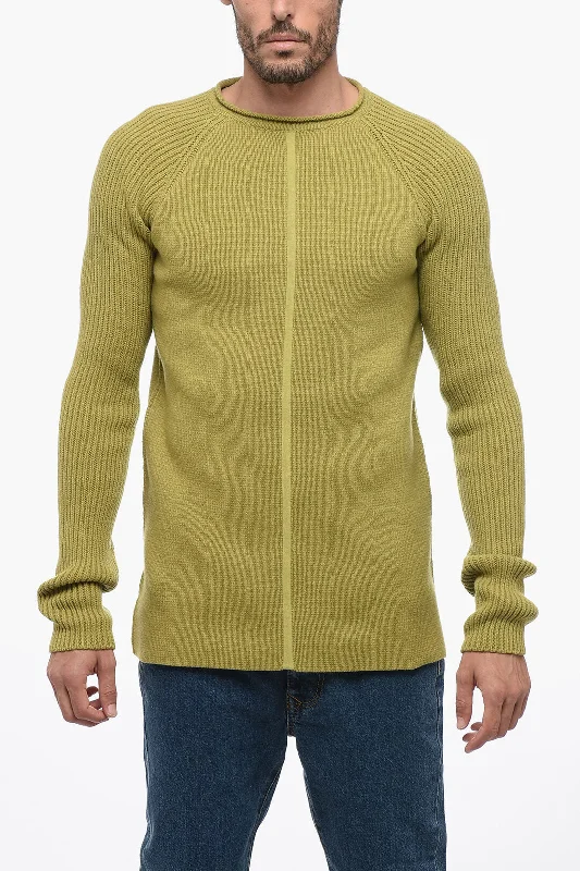 Rick Owens LUXOR Crew Neck Cashmere Blend Pullover with Jacquard Detail