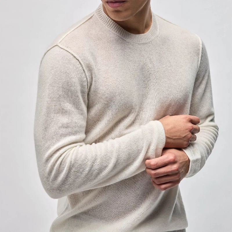 Soft Featherweight Cashmere Crew - Oyster