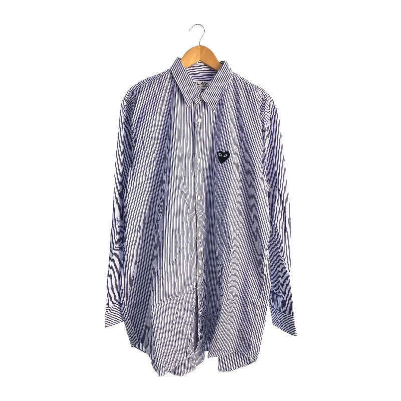 COMME des GARCONS HOMME/LS Shirt/XXL/Blue/Cotton/Stripe/AX-B018