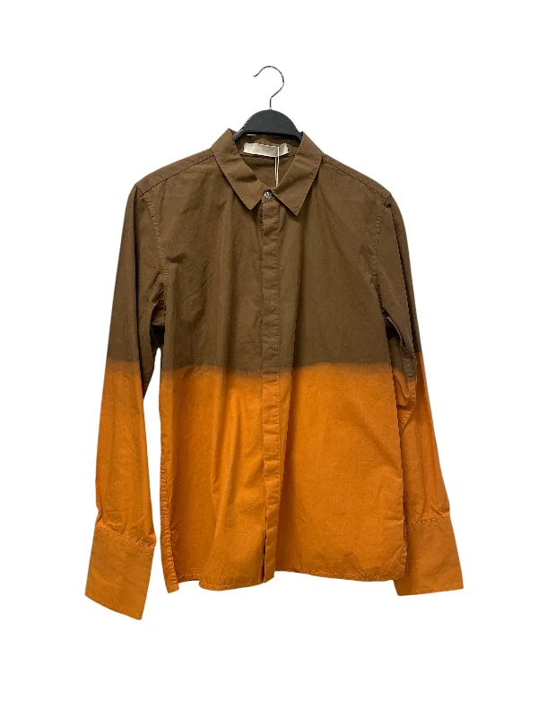 DION LEE/LS Shirt/8/Cotton/BRW/BROWN&ORG