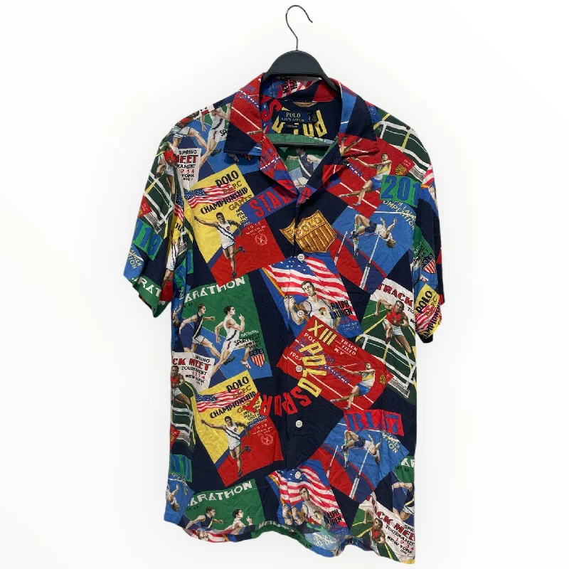 POLO RALPH LAUREN/SS Shirt/L/Cotton/MLT/All Over Print/CHARIOT OF FIRE OLYMPIC