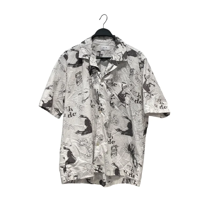 RHUDE/SS Shirt/L/Cotton/WHT/All Over Print/