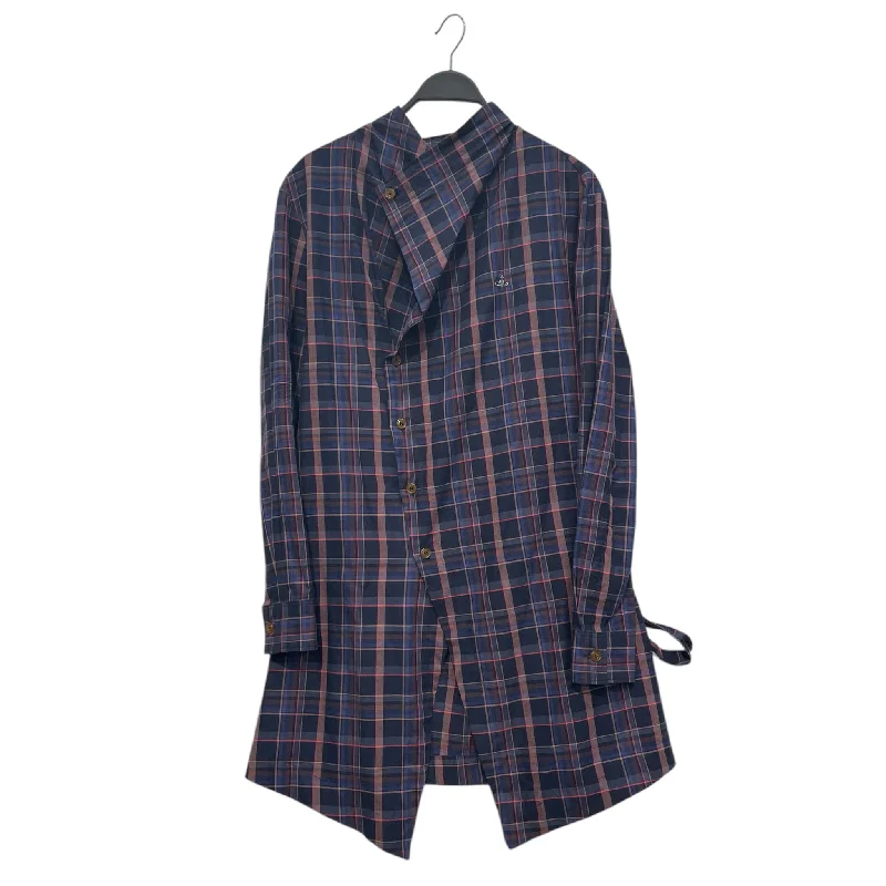 Vivienne Westwood MAN/LS Shirt/48/Cotton/NVY/Plaid/