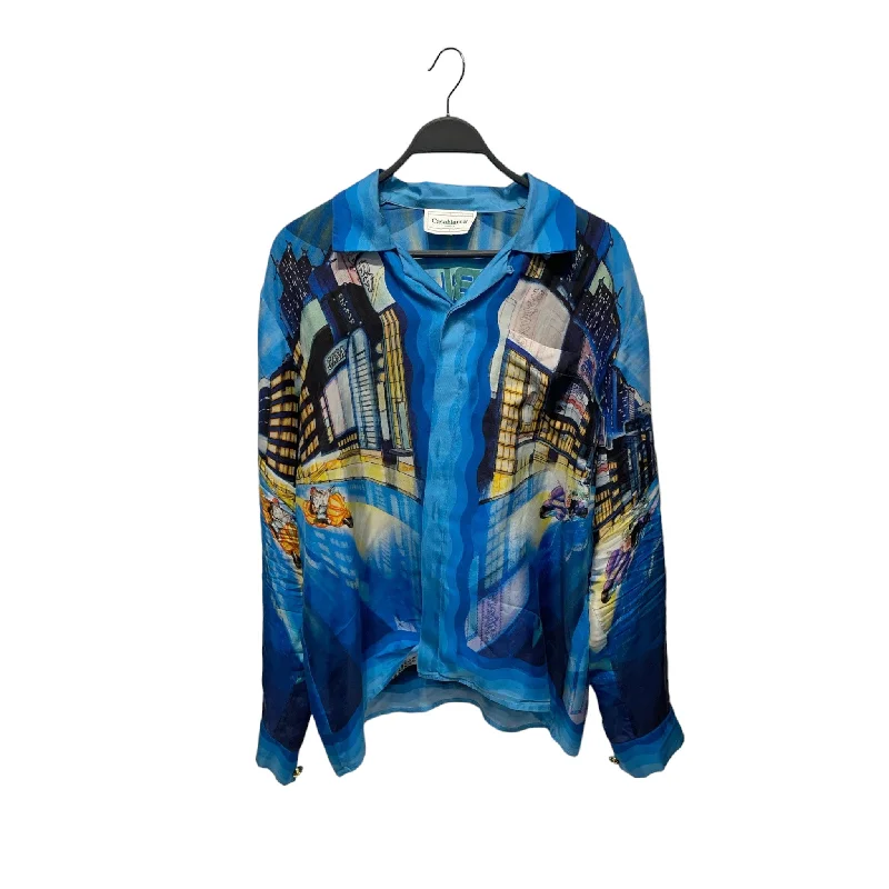 CASABLANCA/LS Shirt/XL/Silk/BLU/All Over Print/Toyko Nights