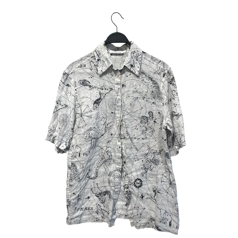 Acne Studios/SS Shirt/M/Linen/WHT/All Over Print/Astrology - ***Small Stain