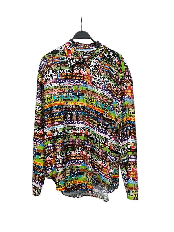 BALENCIAGA/LS Shirt/38/Cotton/MLT/All Over Print/MAGAZINE ALL-OVER PRINT