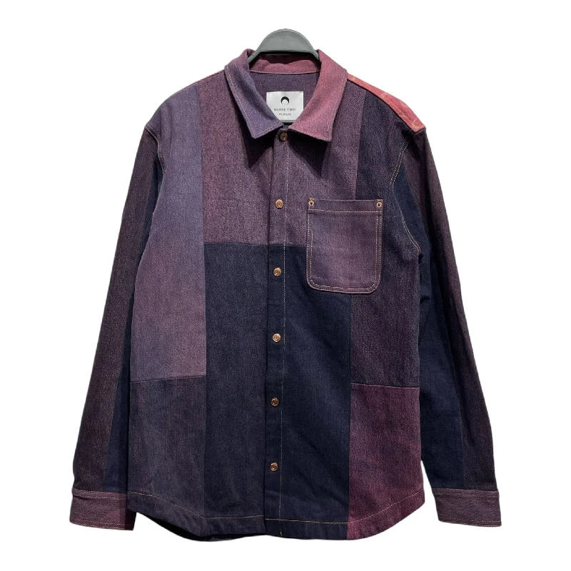 MARINE SERRE/LS Shirt/M/Denim/PPL/Graphic/CRESENT MOON