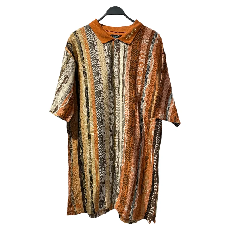 COOGI/Polo Shirt/XXXL/Cotton/ORN/All Over Print/COOGI ORANGE PATTERN SHIRT