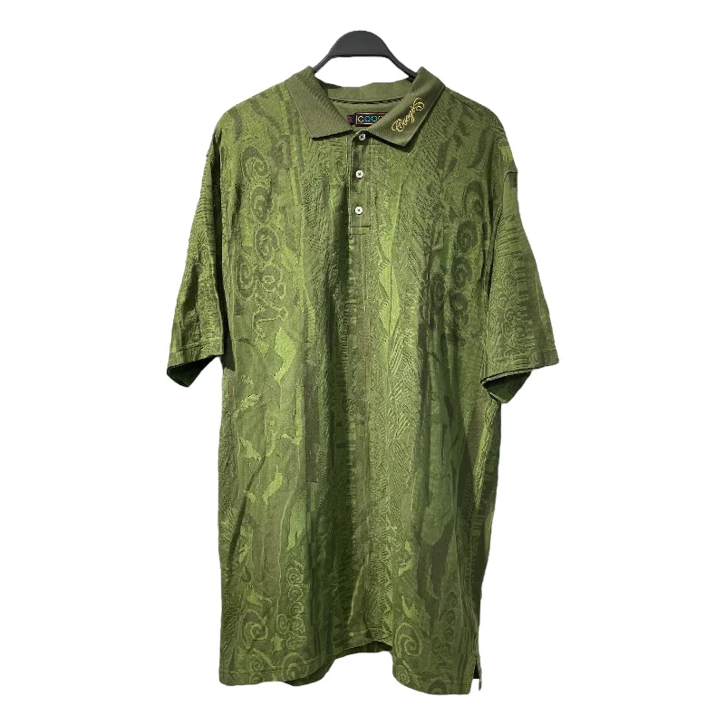 COOGI/Polo Shirt/XXL/Cotton/GRN/All Over Print/COOGI GREEN POLO SHIRT