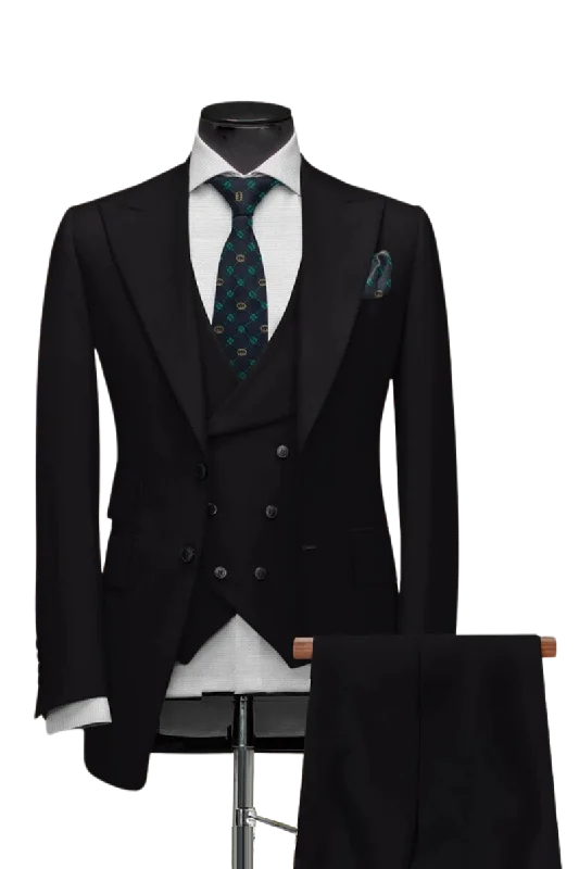 Black Milano Wedding 3-Piece Suit