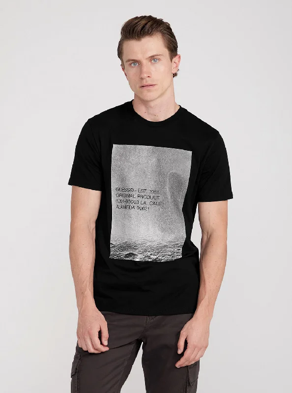 Black Moon Print Short Sleeve T-Shirt