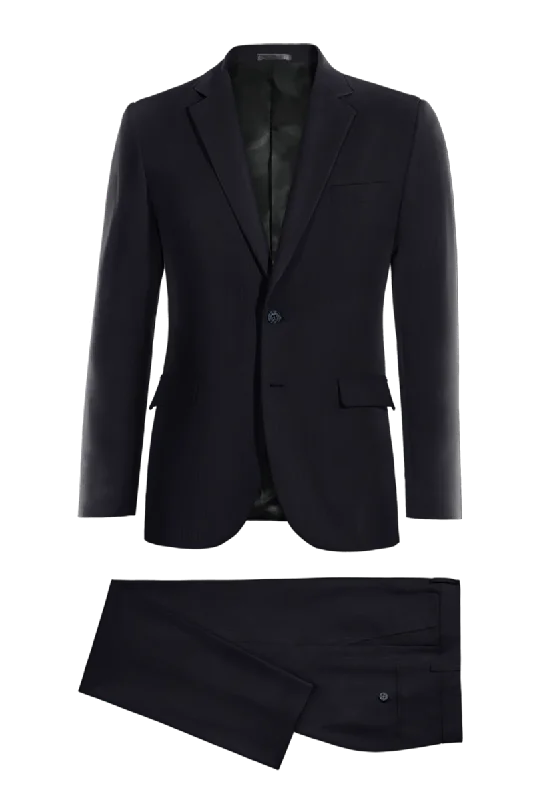 Black Slim Fit Pinstripe 2 Piece 2 Button Suit