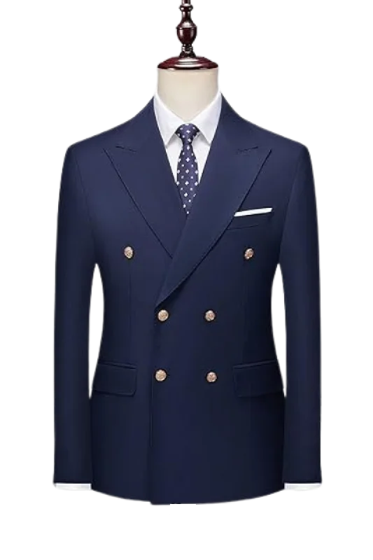 Blue Slim Fit 2-Piece Double Breasted suit