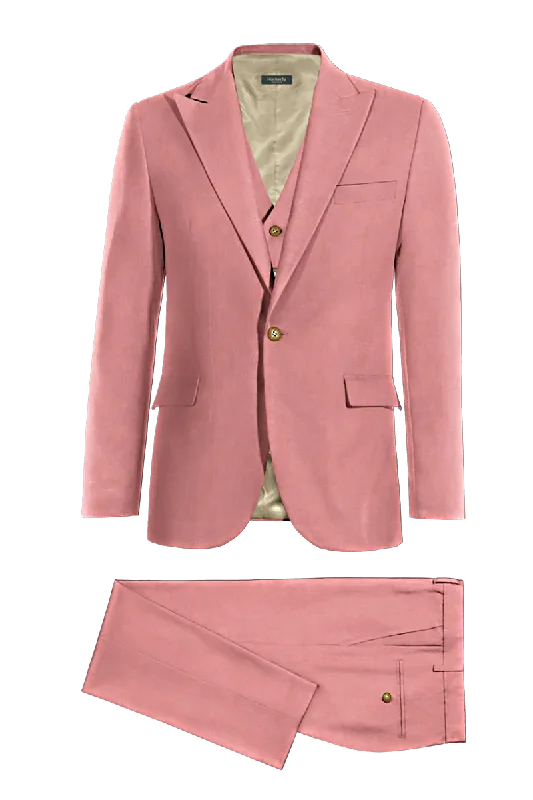 Blush Pink Slim fit 3 piece 1-Button Suit