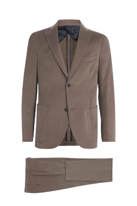 Brown Regular fit 2-Piece 2 Button Suit