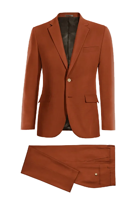 Caramel Brown Slim Fit 2 piece 2-Button Suit