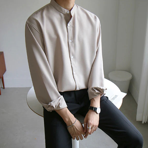 Classic Mandarin Collar Shirt