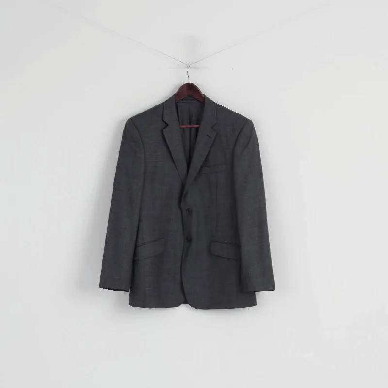 Fellini Men 40 Blazer Grey Wool Exclusively at Slaters Single Breasted Jacket