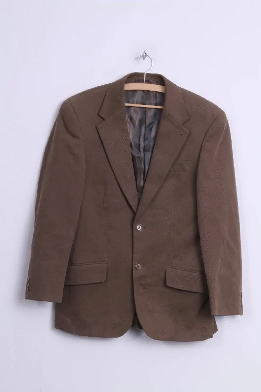 Fellini Menswear Mens 36 S Blazer Brown Cotton Single Breasted Jacket