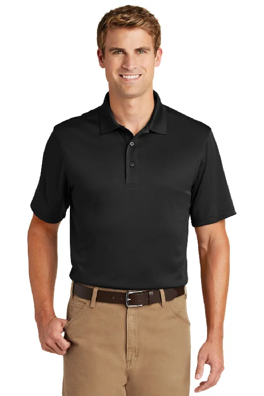 CornerStone Mens Select Moisture Wicking Short Sleeve Polo Shirt - Black