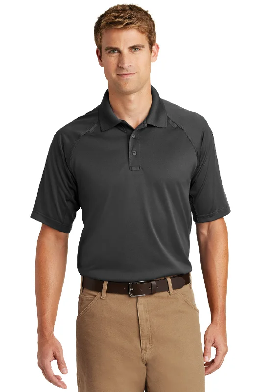 CornerStone Mens Select Tactical Moisture Wicking Short Sleeve Polo Shirt - Charcoal Grey