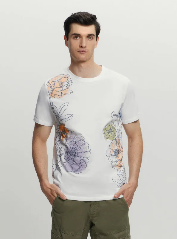 Eco White Treated Flower T-Shirt