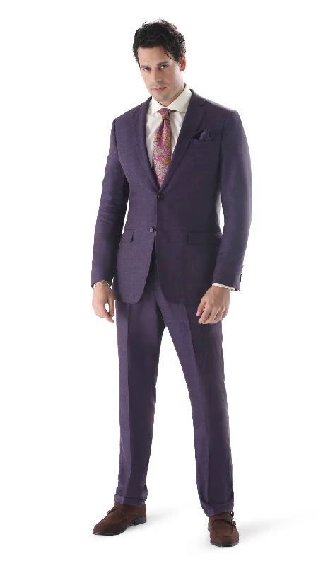 Ferrecci Mens 2 Button Slim Fit Egg Plant Purple Suit