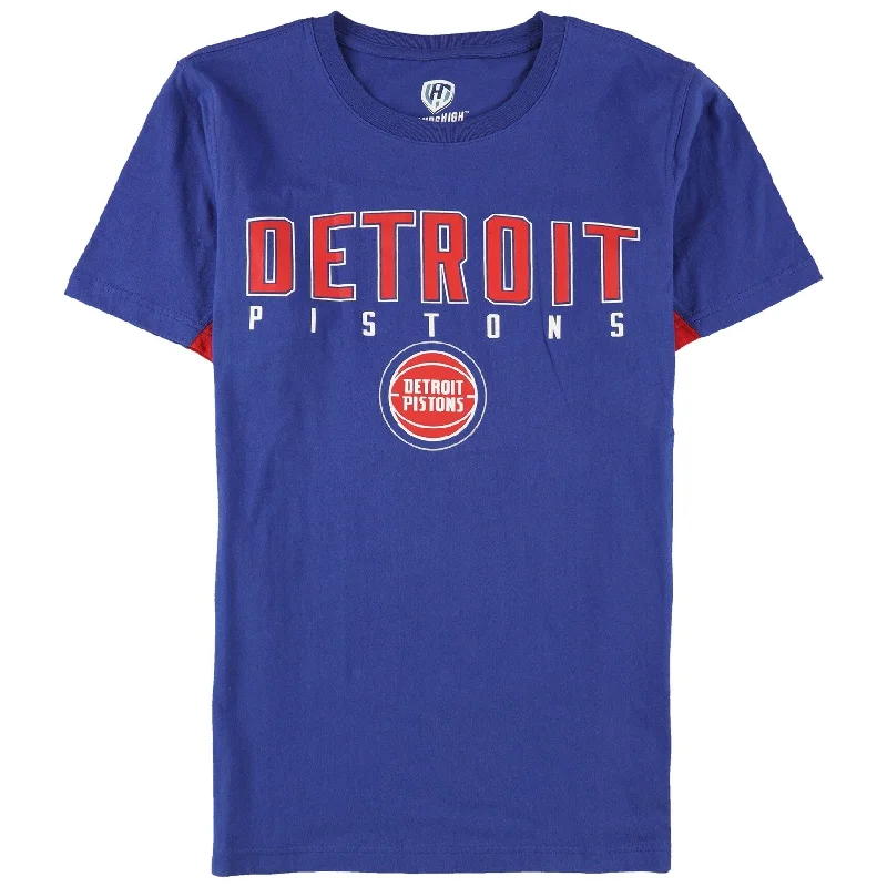 G-III Sports Mens Detroit Pistons Graphic T-Shirt, Blue, Large