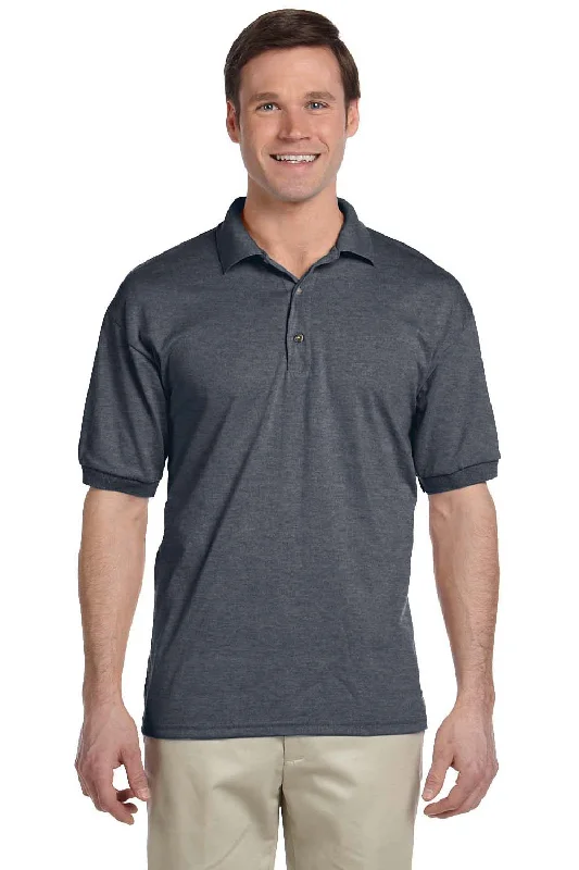 Gildan Mens DryBlend Moisture Wicking Short Sleeve Polo Shirt - Heather Dark Grey