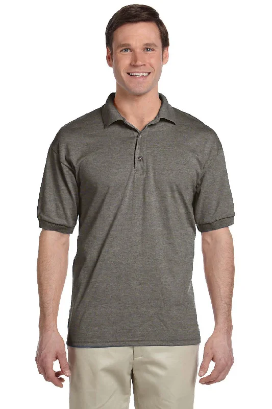 Gildan Mens DryBlend Moisture Wicking Short Sleeve Polo Shirt - Heather Graphite Grey