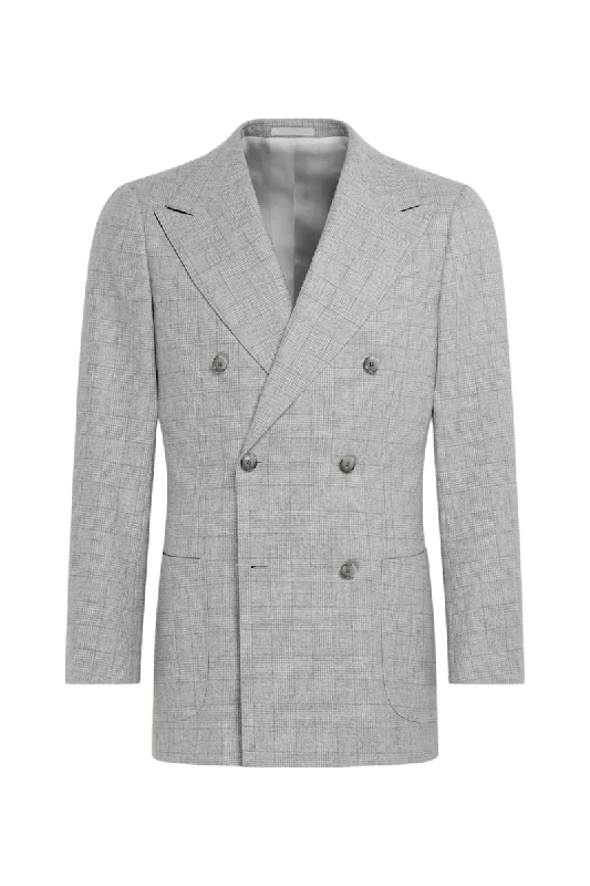 Grey Wool Double Breasted 2-Piece Suit