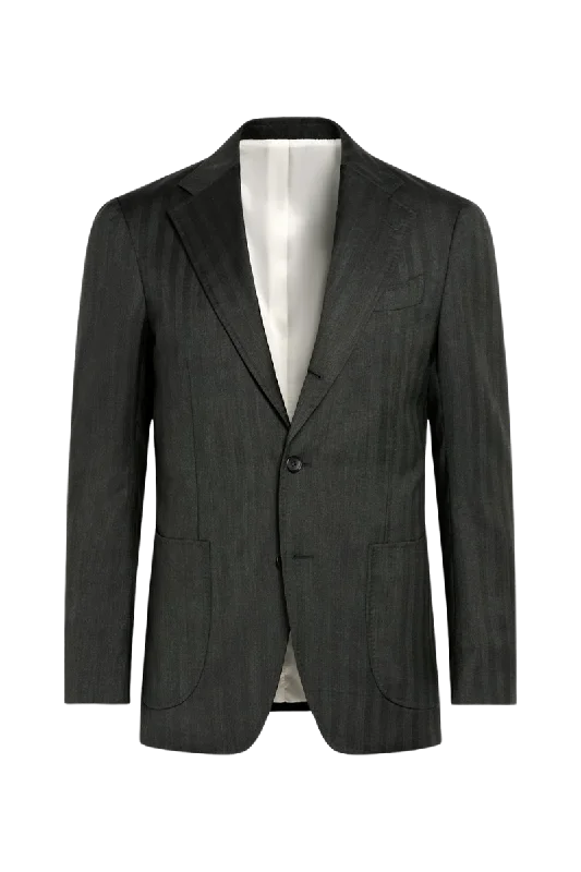 Grey Wool Single Breasted 3-Piece Suit