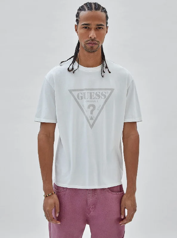 Guess Originals White Vintage Triangle Logo T-Shirt