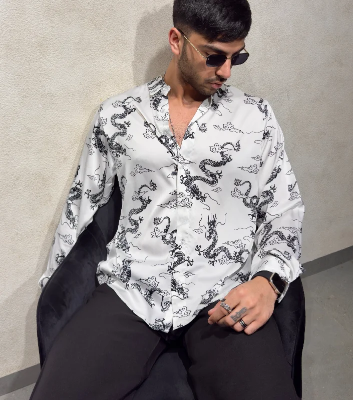 Mystic Dragon Print Full Sleeves Shirt