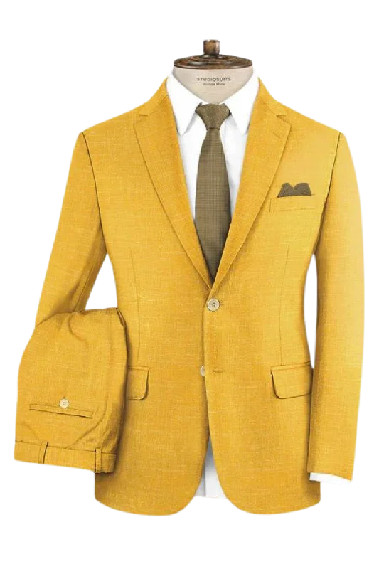 Mystic Yellow Slim fit 2 piece  2 Button Suit