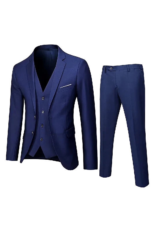 Navy Blue Slim Fit 3-Piece 2 Button suit